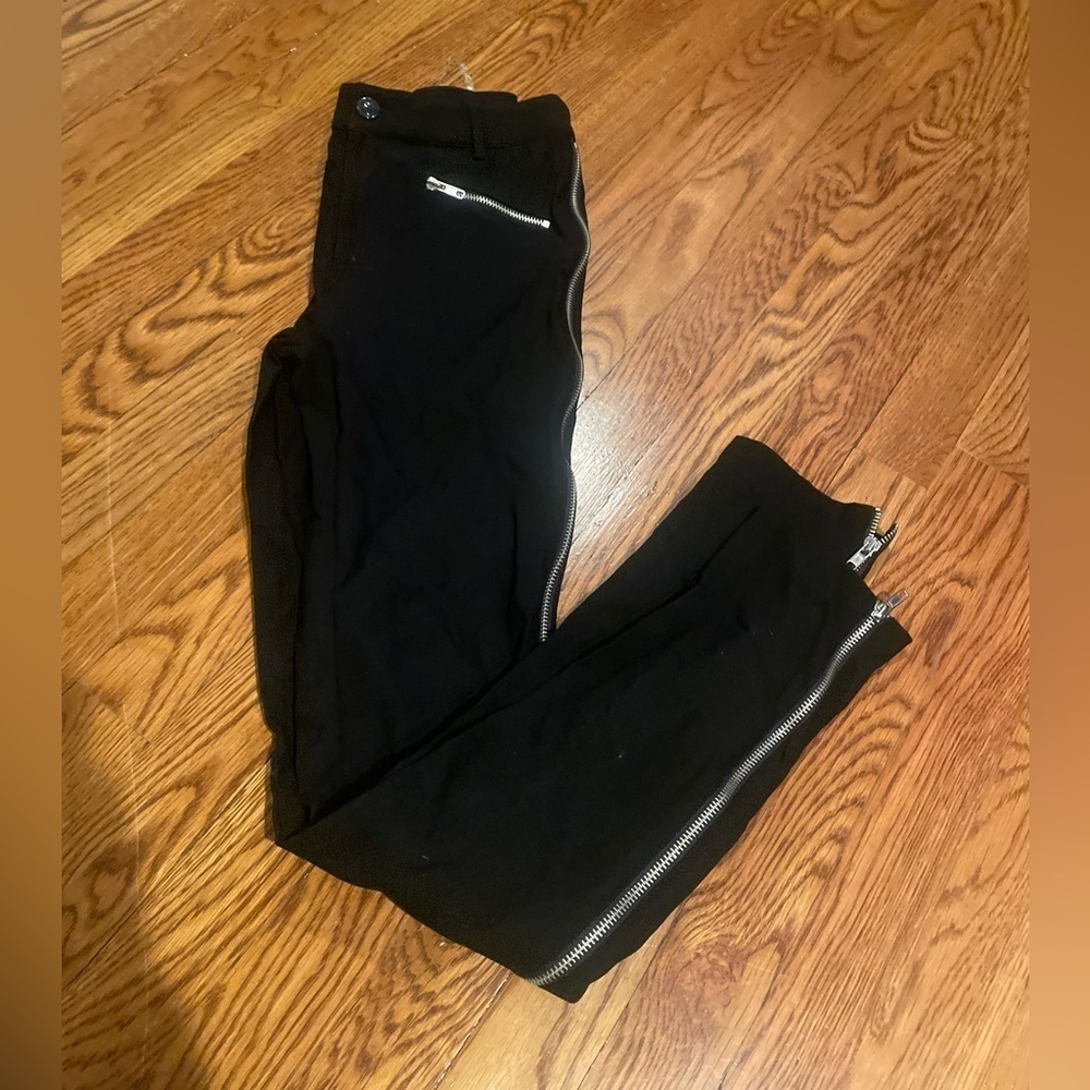 Hot & Delicious Black Zipper Pants Size Large